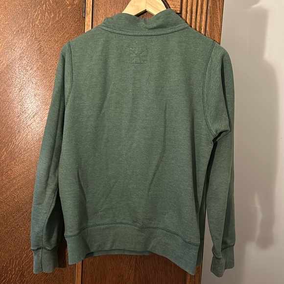 Notre Dame Quarter Zip 1/4 Pullover Sweater Vintage Green Irish Large - Picture 4 of 4